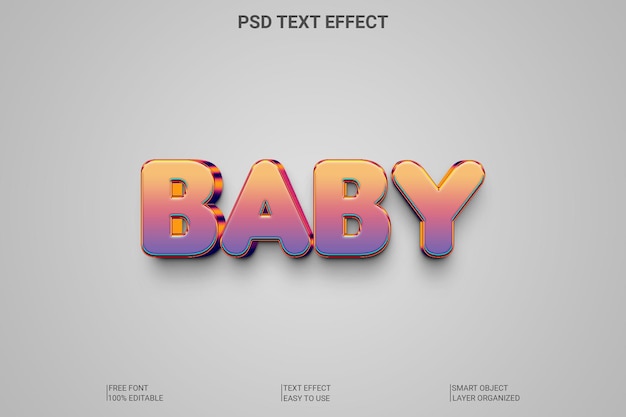 Psd 3d babe text style effect