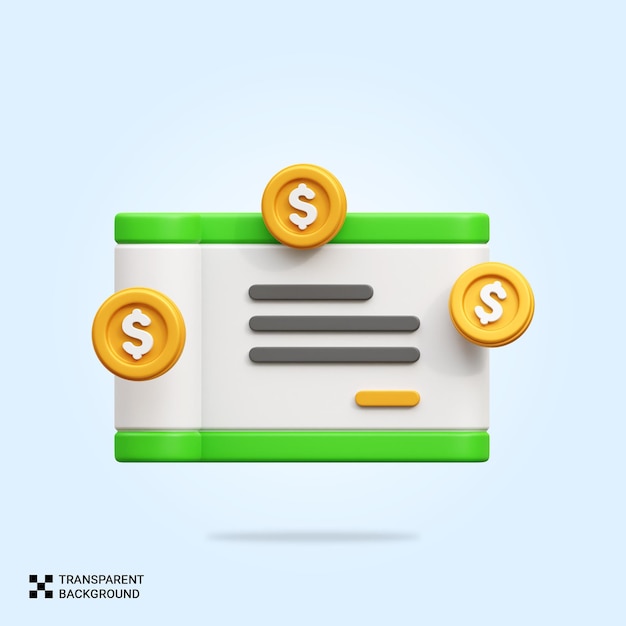 PSD psd 3d bank cheque icon