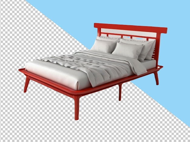 PSD psd of a 3d bed on transparent background