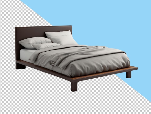 PSD psd of a 3d bed on transparent background