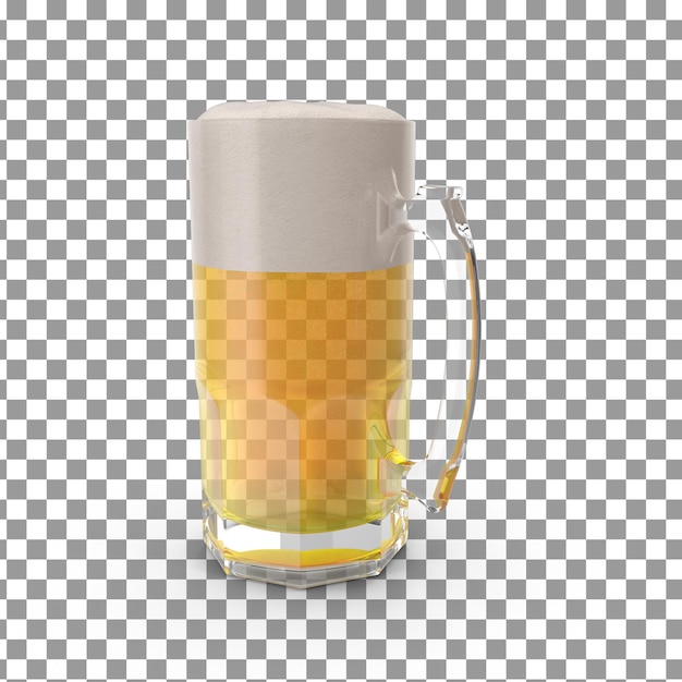 PSD psd 3d beer mug top on isolated and transparent background