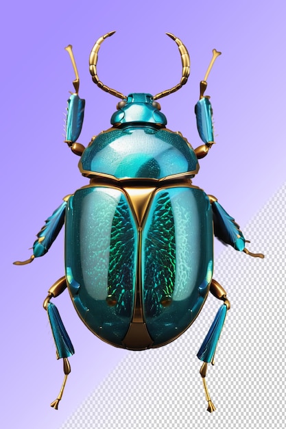 PSD psd 3d beetle isolated on a transparent background