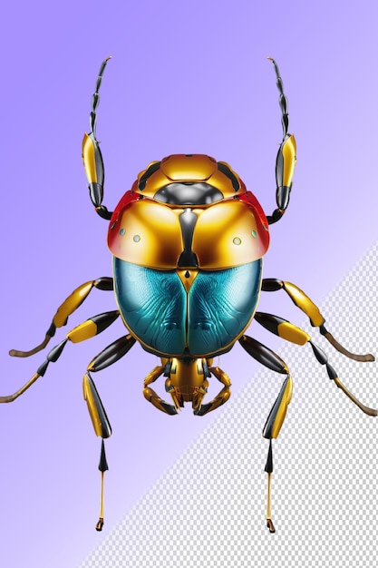 PSD psd 3d beetle isolated on a transparent background