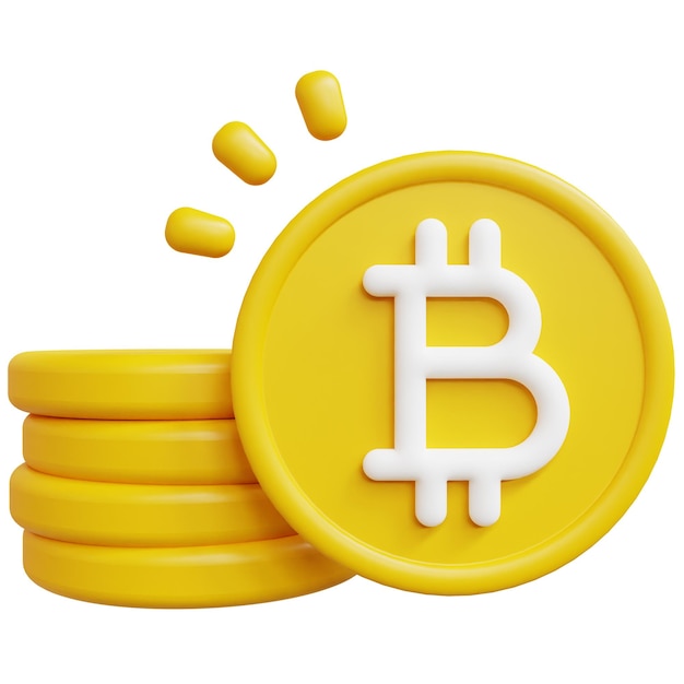psd 3d bitcoin stack cryptocurrency concept high quality 3d render illustration