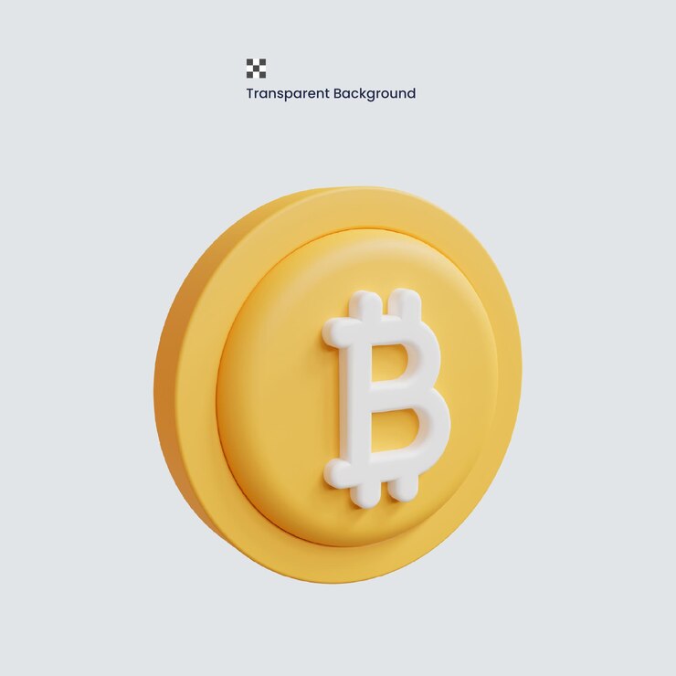 PSD psd 3d bitcoin waluta żółty wysokiej jakości renderowanie