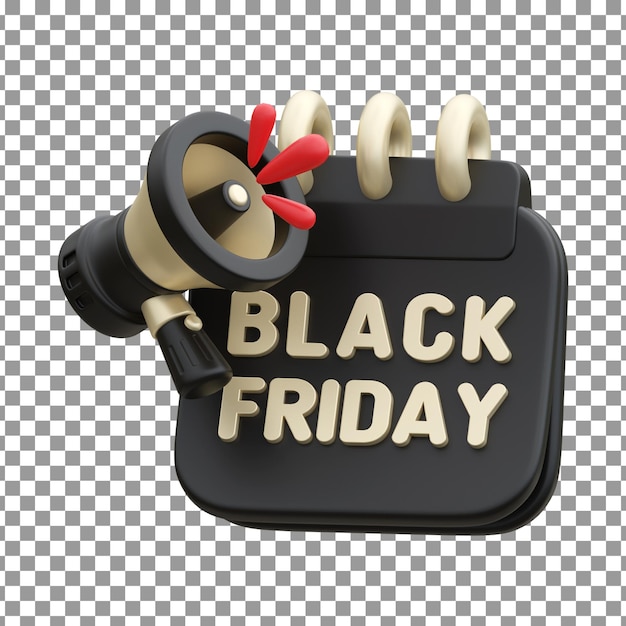 PSD Икона распродажи psd 3d black friday на изолированном и прозрачном фоне