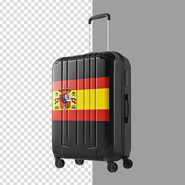 PSD psd 3d черный чемодан или сумка для багажа на изолированном прозрачном фоне