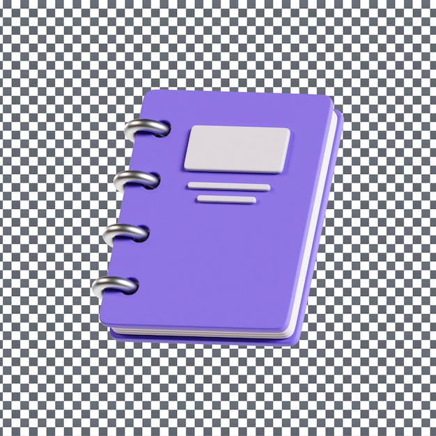psd 3d book icon on isolated and transparent background