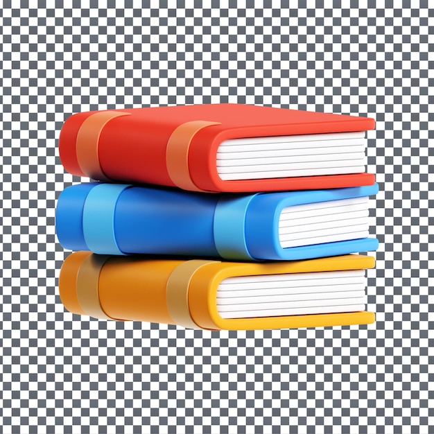 PSD 3D Books icon on Isolated and transparent background