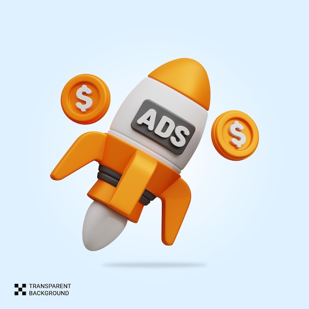 PSD psd 3d boost ads icon