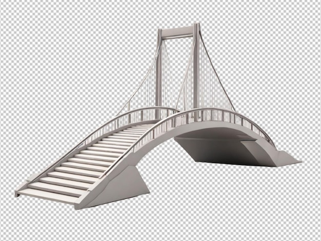 Psd of a 3d bridge on transparent background