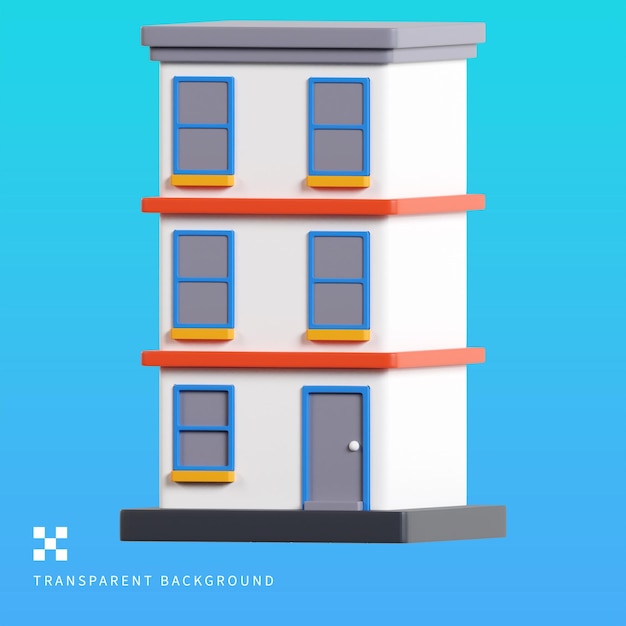 PSD illustrazione 3d dell'edificio psd 3d