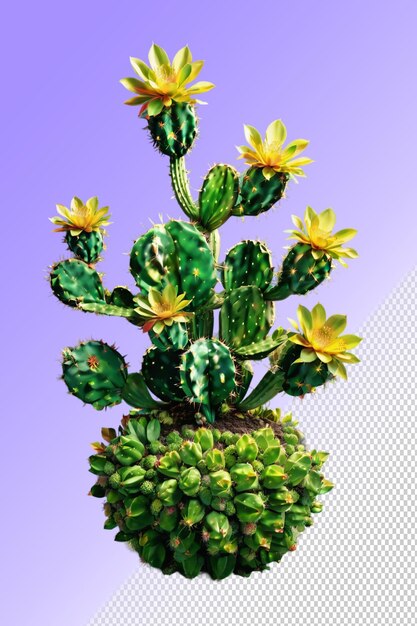 PSD psd 3d cactus isolated on a transparent background