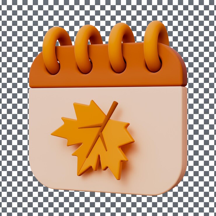 PSD 3D Calendar icon on Isolated and transparent background