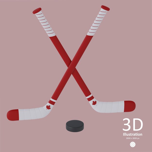 PSD psd 3d canada nationale hockey stokken