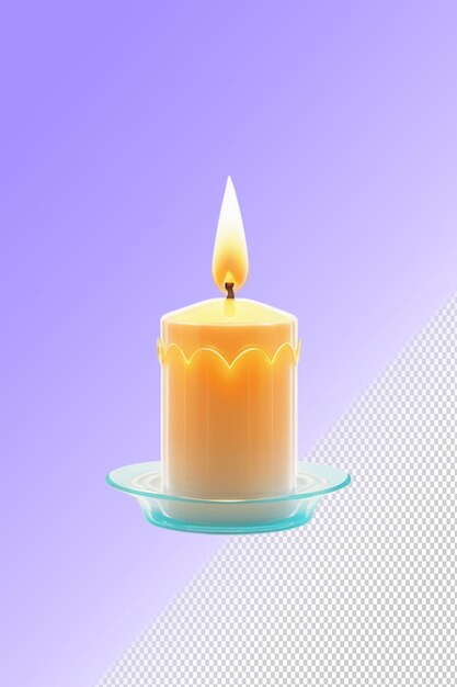 PSD psd 3d candle isolated on a transparent background