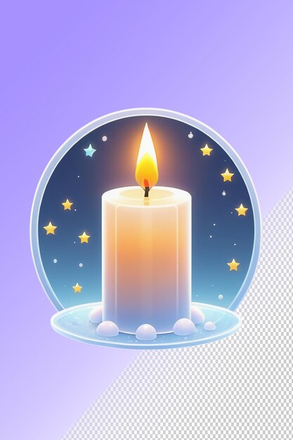 PSD psd 3d candle isolated on a transparent background