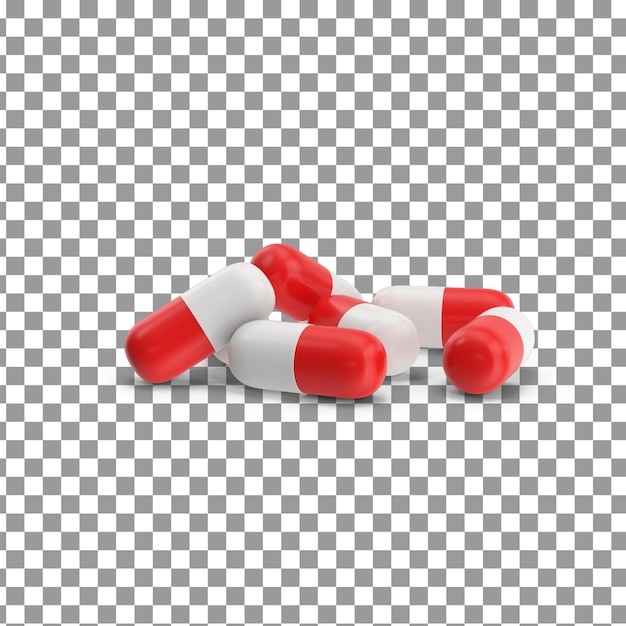 Psd 3d capsule on isolated and transparent background