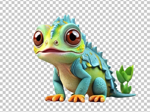 PSD psd of a 3d cartoon baby chameleon