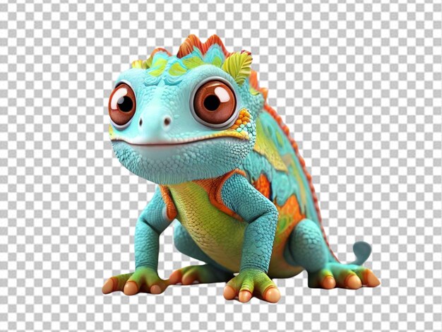 PSD psd of a 3d cartoon baby chameleon
