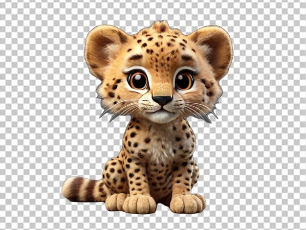 PSD psd of a 3d cartoon baby cheetah