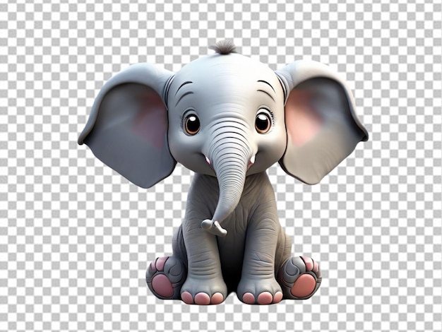 PSD psd of a 3d cartoon baby elephant