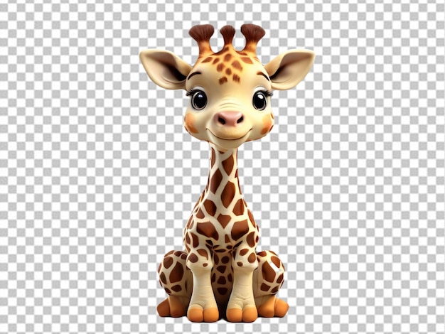 Psd of a 3d cartoon baby giraffe