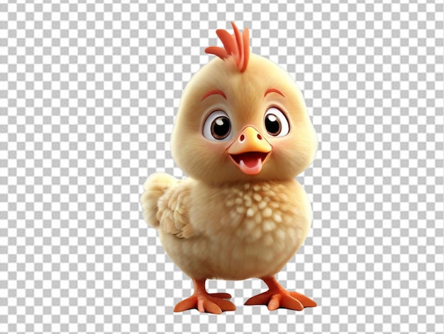 Psd di una gallina di cartoni animati 3d