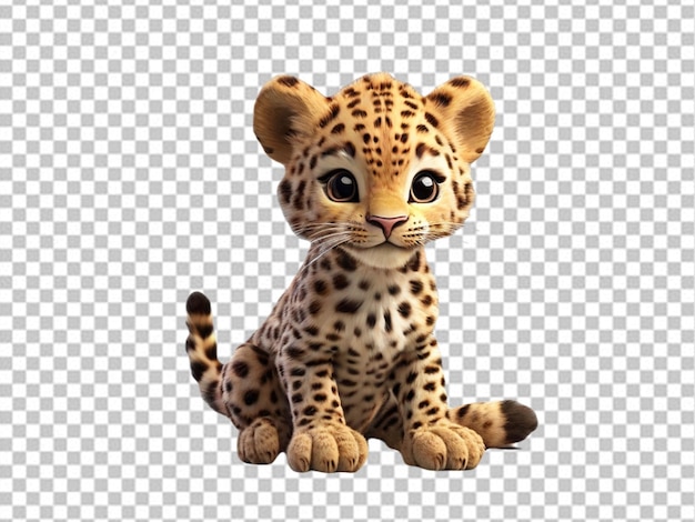 Psd of a 3d cartoon baby leopard