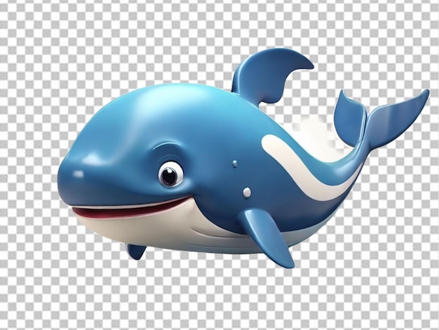 Psd di una balena di cartoni animati in 3d