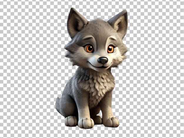 PSD psd of a 3d cartoon baby wolf