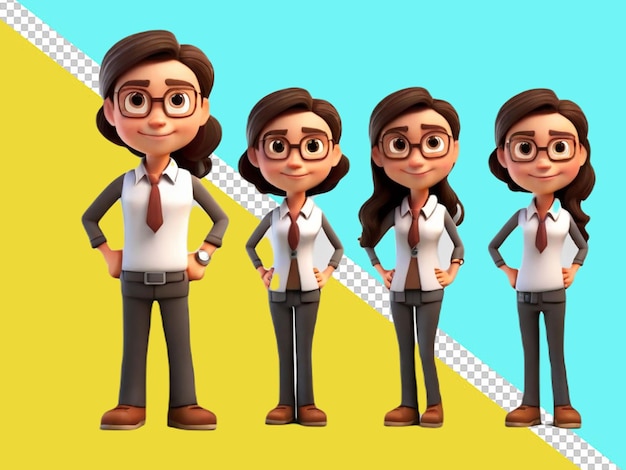 PSD psd of a 3d cartoon character of a business