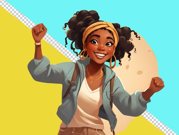 Psd of a 3d cartoon character of a dancing girl