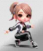 PSD psd 3d cartoon girl ballerina hip hop