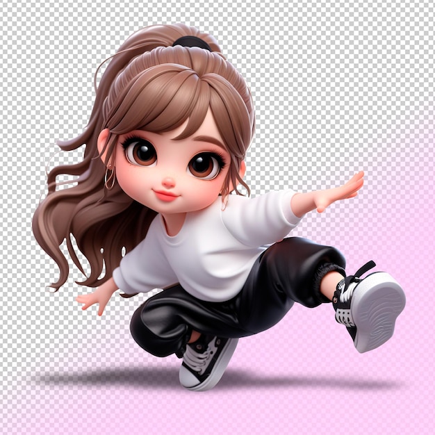 PSD psd 3d cartoon girl hip hop dancer