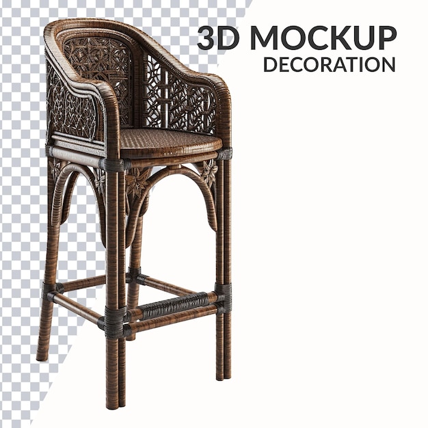 PSD 3D chair with transparent background