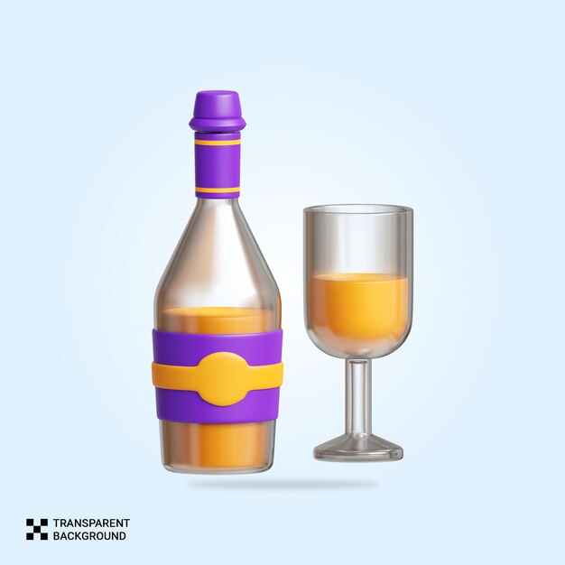 PSD psd 3d champagne pictogram