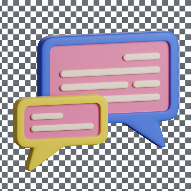 PSD psd 3d chat symbol icon on isolated and transparent background