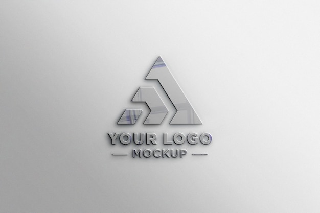 PSD psd 3d chrome logo mockup