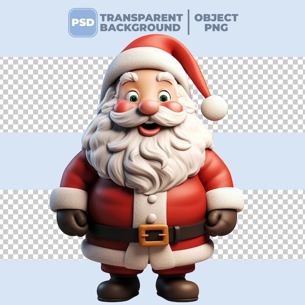 Psd 3d chubby cartoon kerstman png