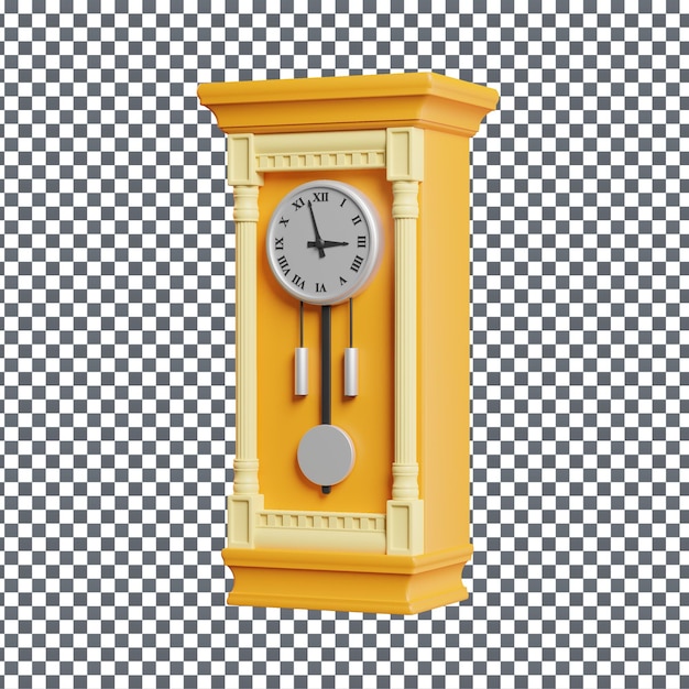 psd 3d clock icon on isolated and transparent background