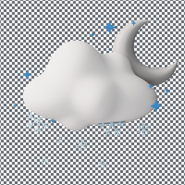 Icona di psd 3d clouds su sfondo isolato e trasparente