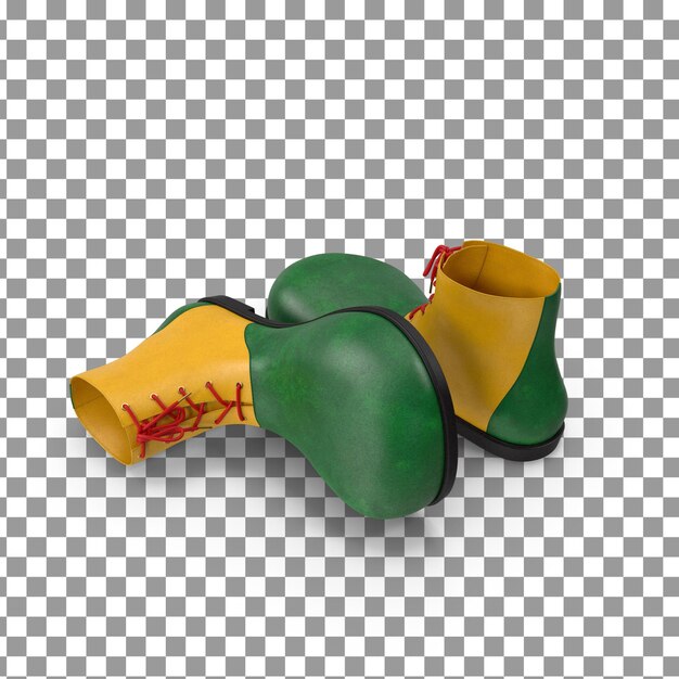 PSD psd 3d clown shoes on isolated and transparent background