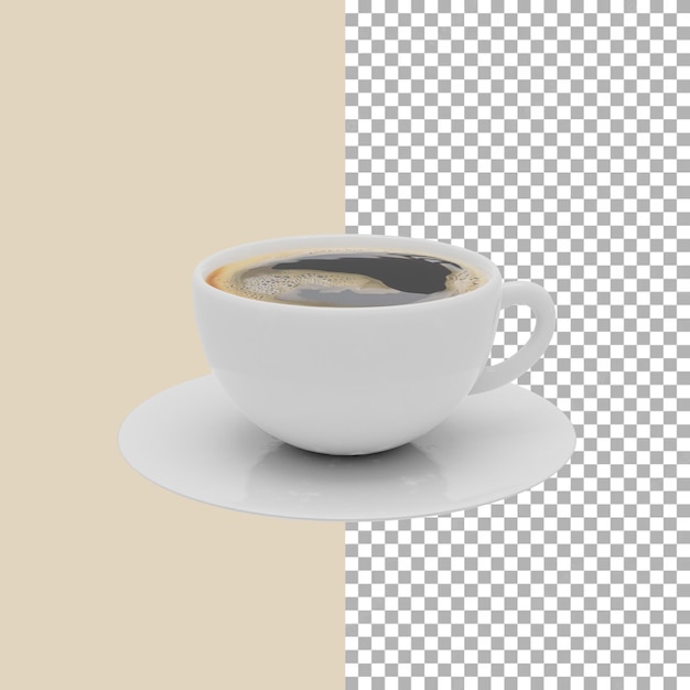 Rendering di cappuccio da caffè psd 3d vista anteriore