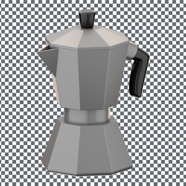 PSD psd 3d coffee render icon on isolated and transparent background