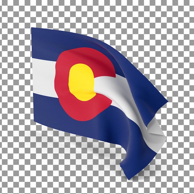 PSD 3D Colorado Flag Top on isolated and transparent background