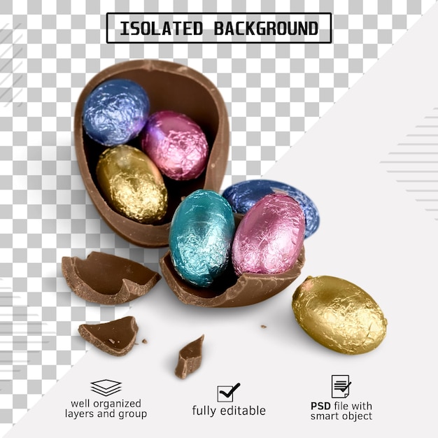 psd 3d colorful decorated easter eggs isolanted background