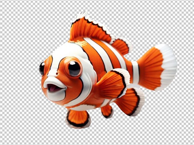 PSD psd of a 3d cutest ever clown fish on transparent background