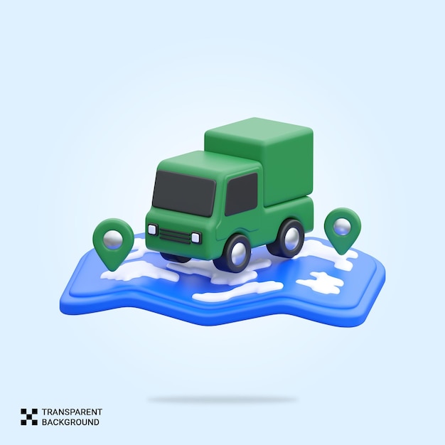 Psd 3d delivery service icon