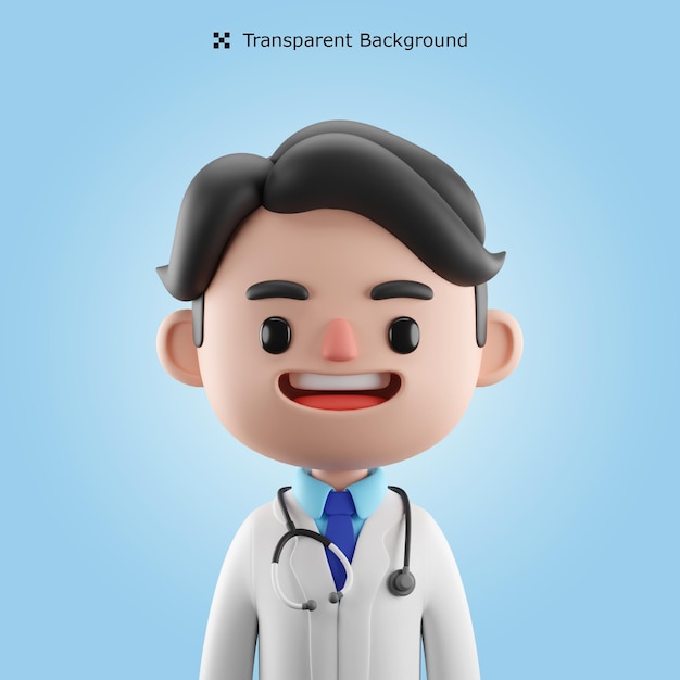 PSD 3D Doctor Cartoon-avatar